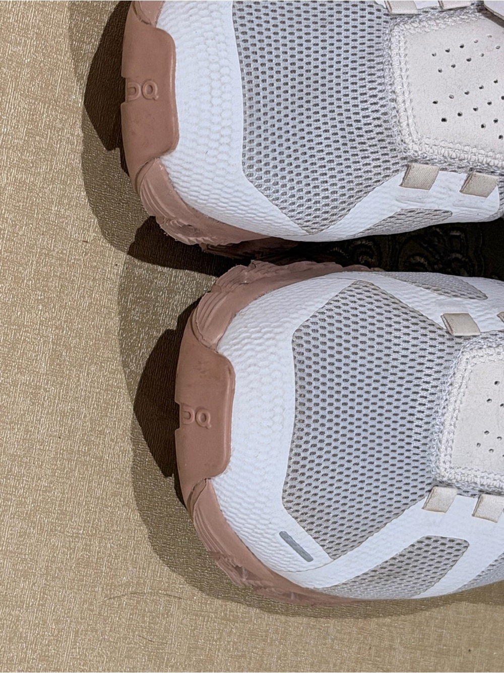 On Cloud Women’s Athletic Shoes - Light Gray with Pink Sole - Picture 6 of 8